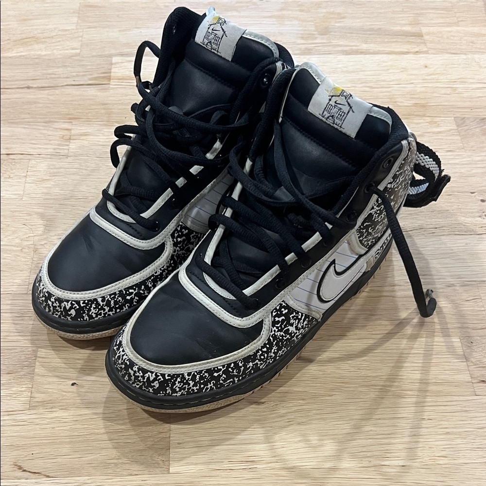 Nike Kids Black and White Patterned Sneakers